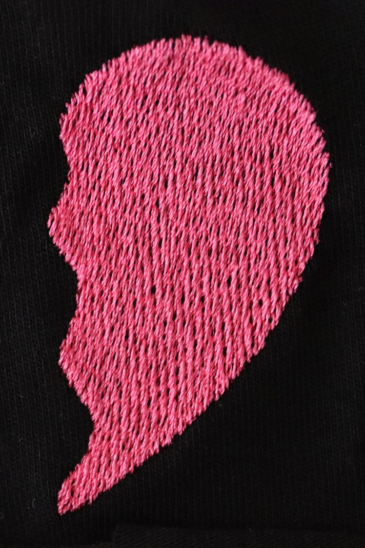 Pembe Yarım Kalp Desenli Hoodie - Sevgililer Günü Hediyesi