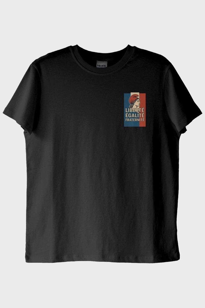 Liberté Égalité Fraternité Siyah Tişört