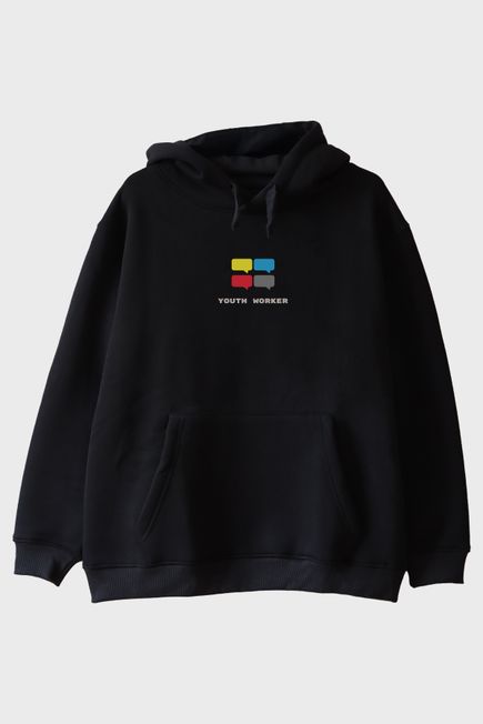 Youth Worker @youthorgtr Siyah Hoodie
