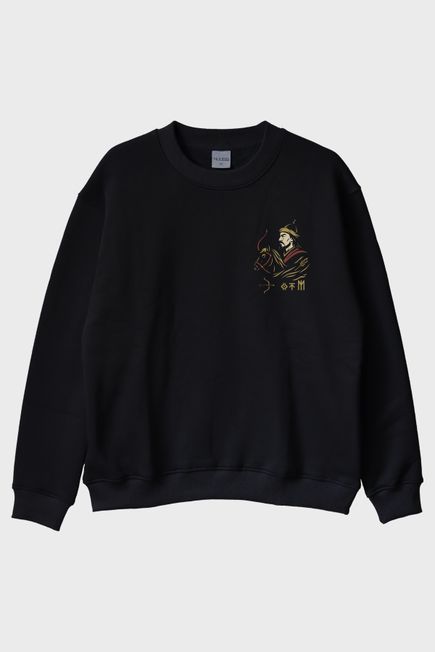 Tengri’nin Savaşçısı Siyah Bisiklet Yaka Sweatshirt