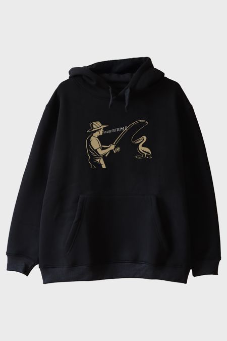 Lan Kuşu Tuttum Siyah Hoodie