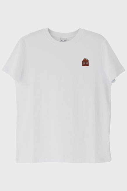 İskandinav Evi Nakışlı Beyaz Tişört