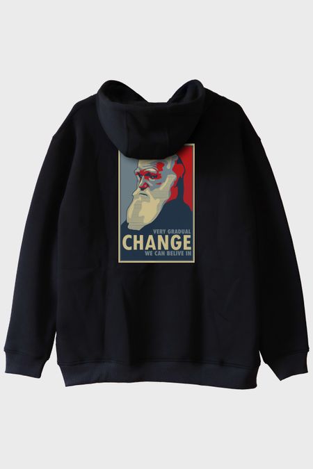 VERY GRADUAL CHANGE Baskılı Siyah Hoodie