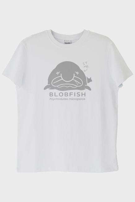 IT ME Baskılı Blobfish Tasarım Beyaz Tişört