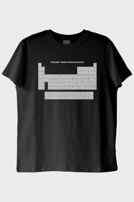 Periodic Table of the Elements Baskılı Siyah Tişört