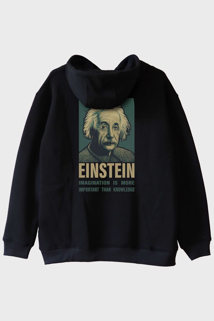 Einstein İmza Siyah Hoodie