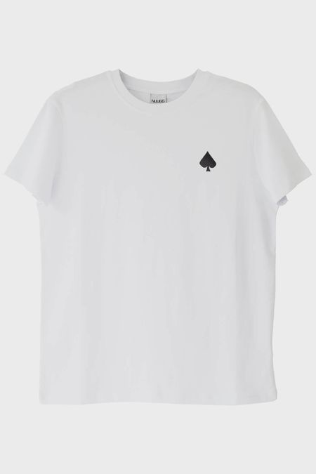 Maça Simgeli Beyaz Tişört