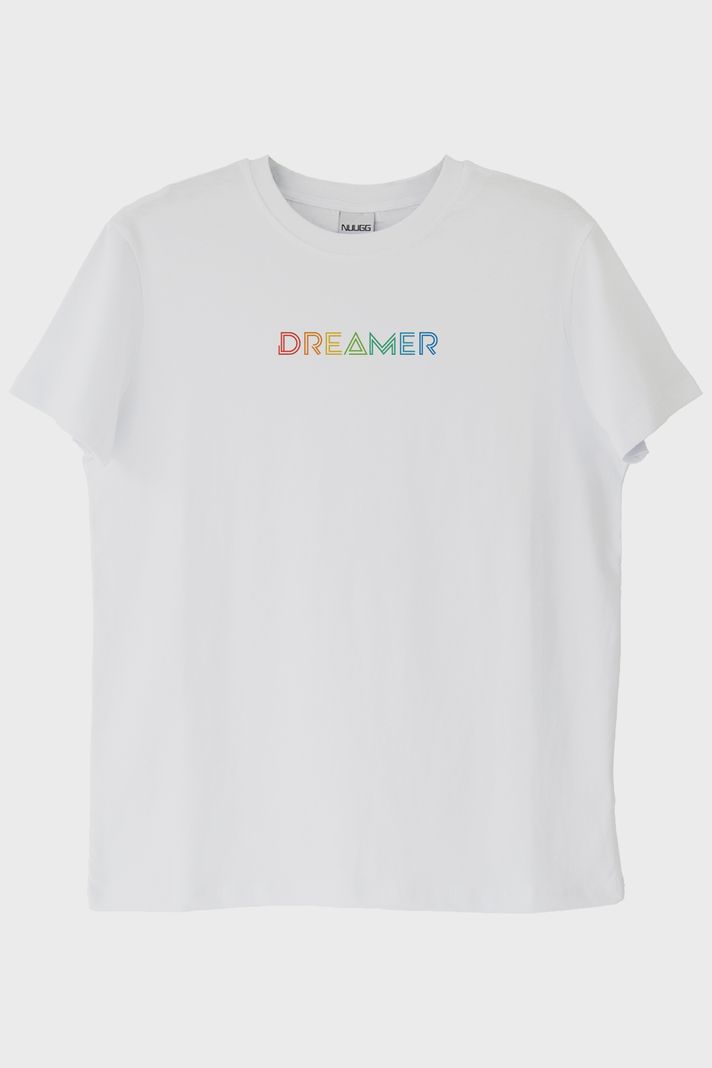 Dreamer Renkli Yazılı Beyaz Tişört