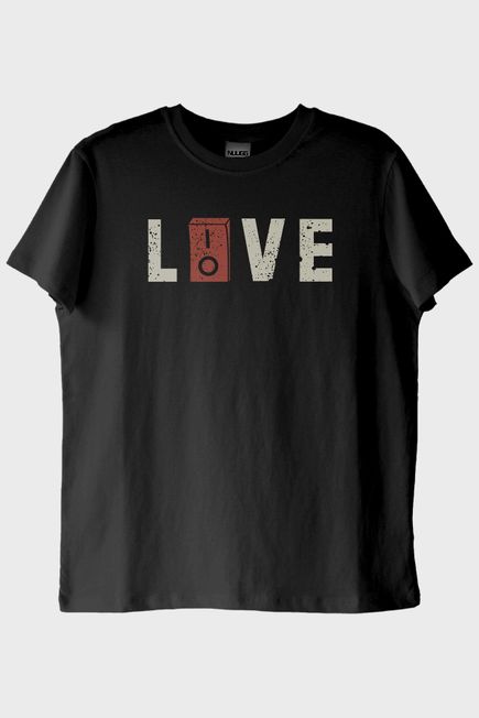 LIOVE Elektrik Düğmeli Baskili Modern Tişört