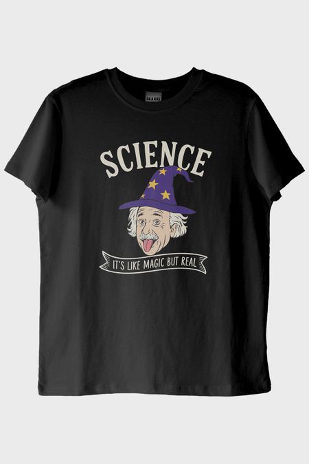 Science Magic But Real Siyah Tişört