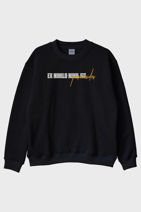 Ex Nihilo Nihil Fit Siyah Bisiklet Yaka Sweatshirt
