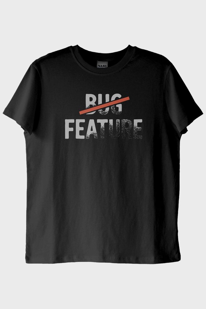 Bug Feature Siyah Tişört