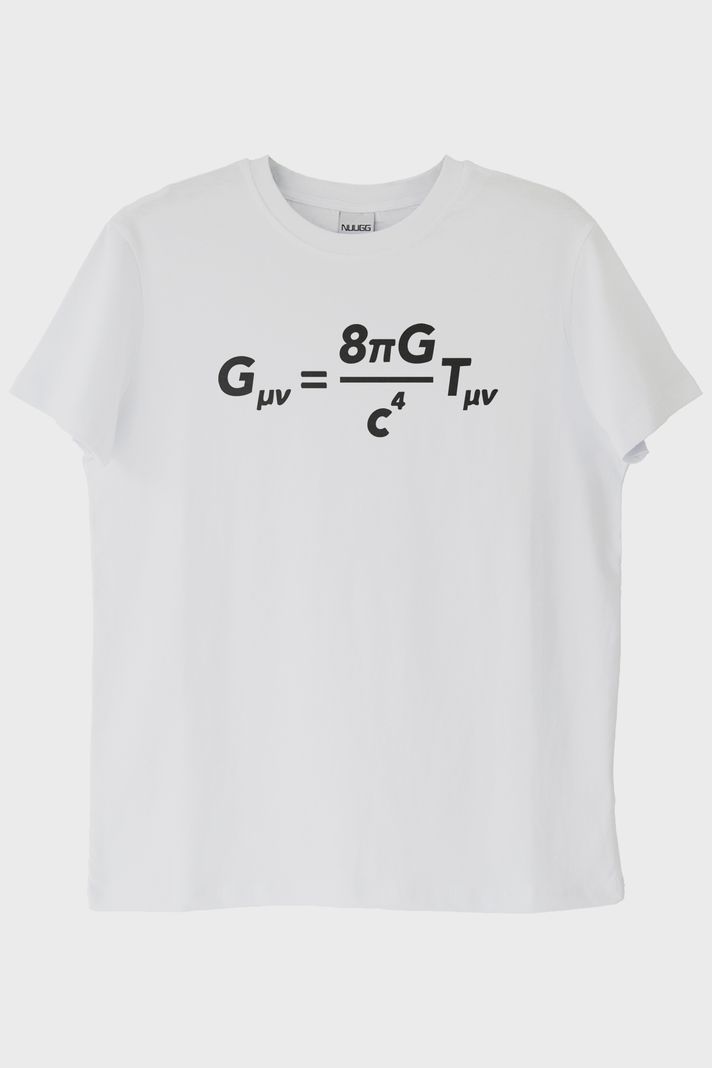 Gövdesinde Einstein'ın Formülü Olan Tasarım Beyaz Tişört