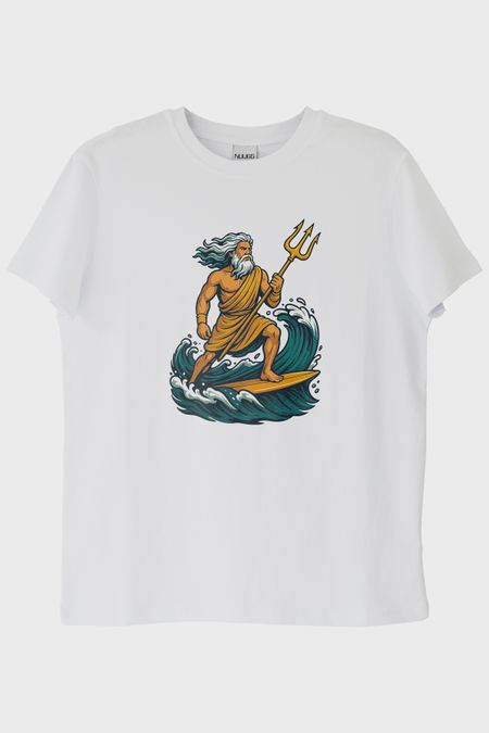 Deniz Tanrısı Poseidon Beyaz Tişört