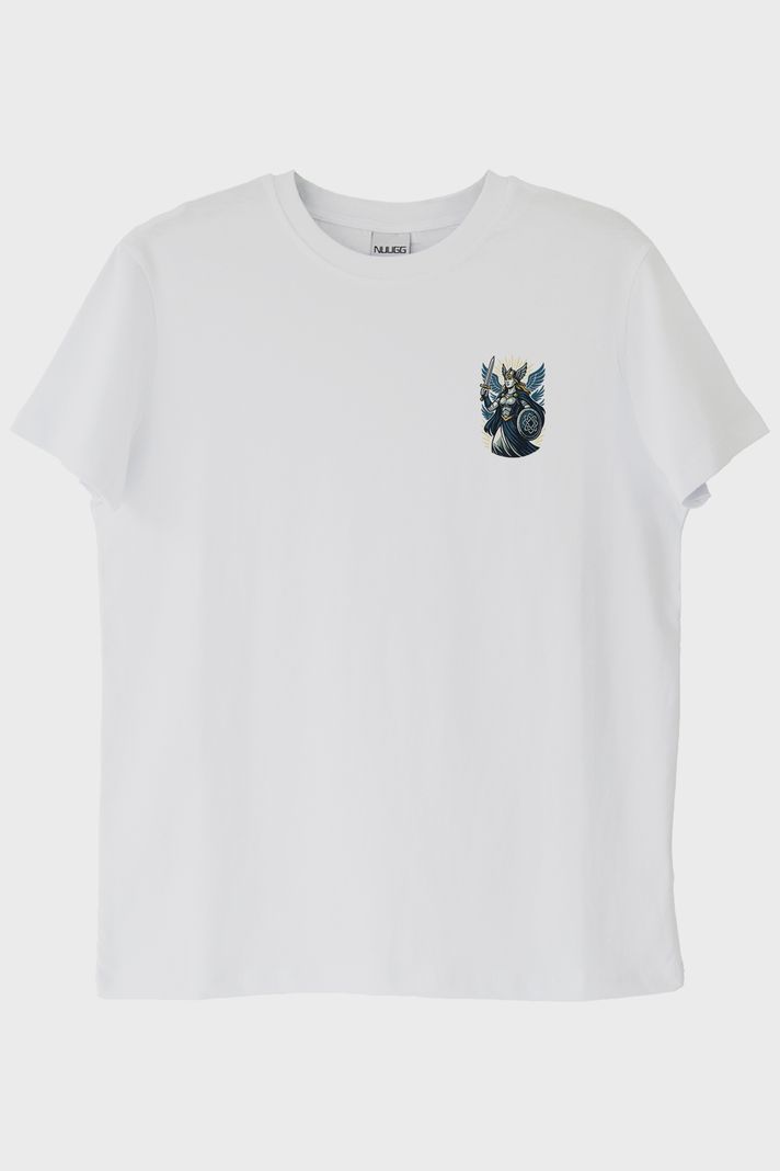 Valkyrie Figürlü Beyaz Tişört