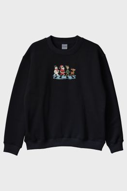 Yılbaşı Çetesi Siyah Bisiklet Yaka Sweatshirt