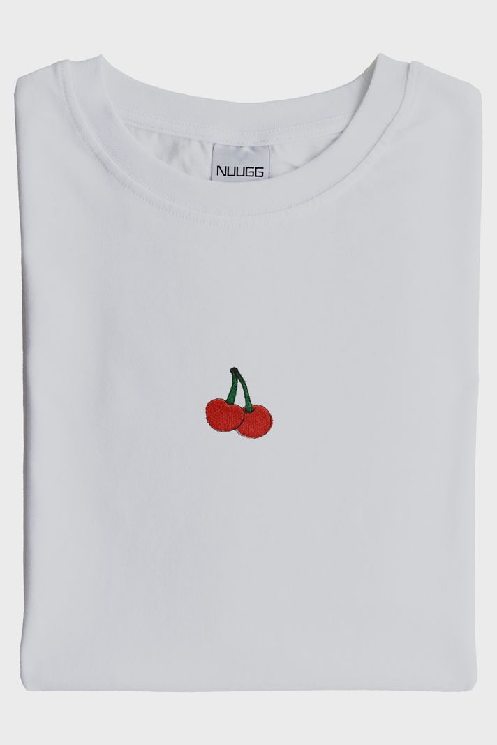 Kiraz Desenli Nakış Tişört