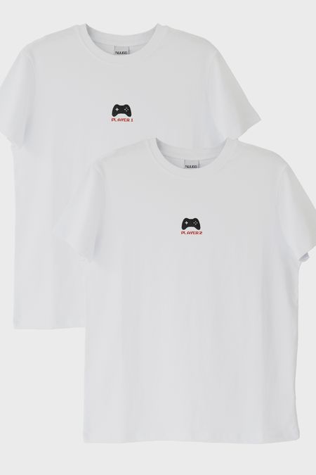 Player 1 ve Player 2 Çift Kombin Tişört - Sevgililer Günü Hediyesi - Gamer, oyuncu hediyesi