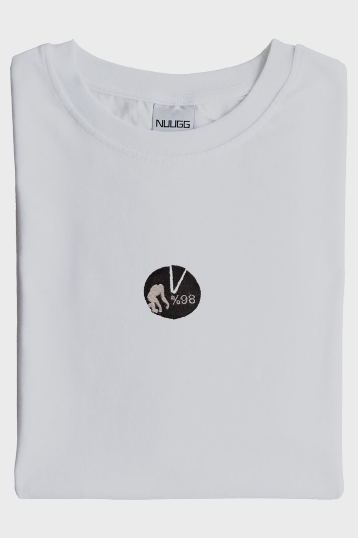 %98 DNA Maymun Genomu Desenli Nakış Tişört