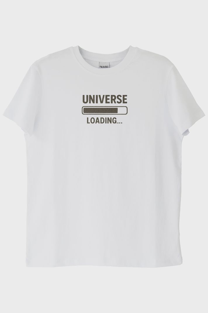 Evren Yükleniyor Beyaz Tişört
