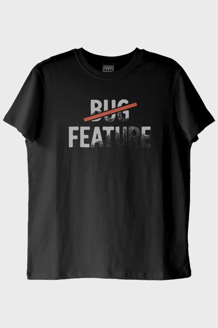 Bug Feature Siyah Tişört