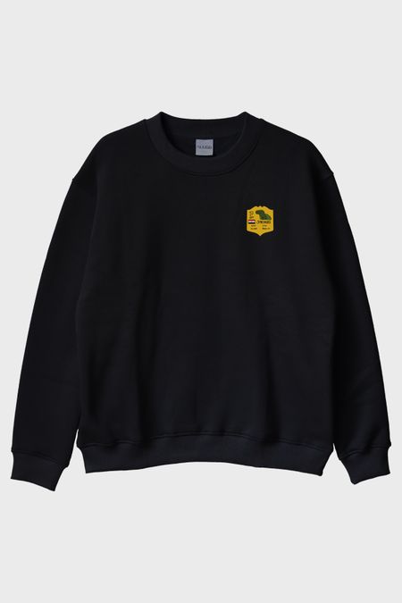 Spinosaurus Logolu Siyah Bisiklet Yaka Sweatshirt