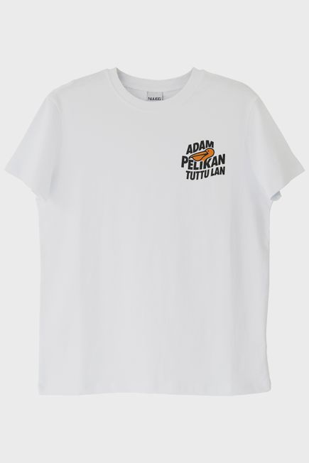 Adam Pelikan Tuttu Beyaz Tişört