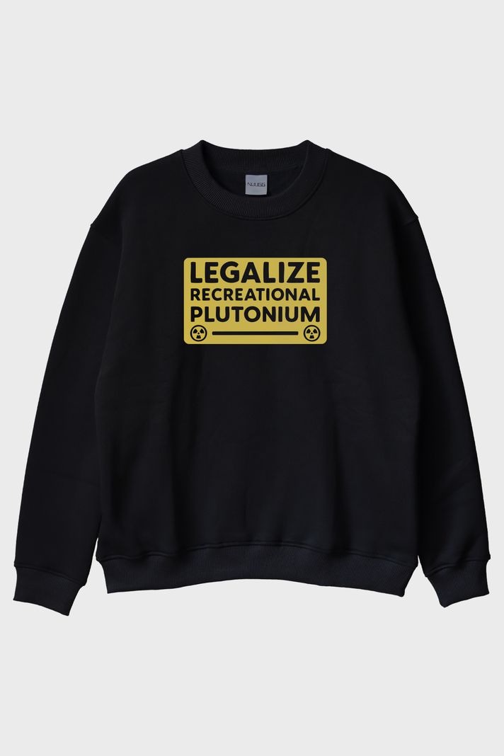 Legalize Plutonium Siyah Bisiklet Yaka Sweatshirt