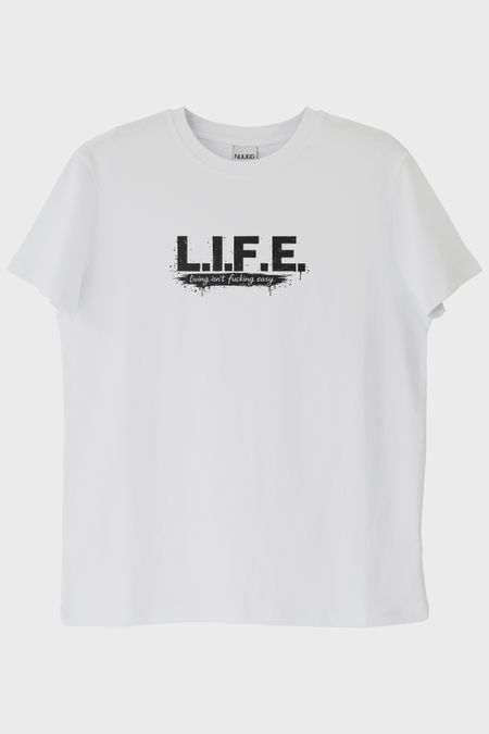 Life Mizahi Beyaz Tişört