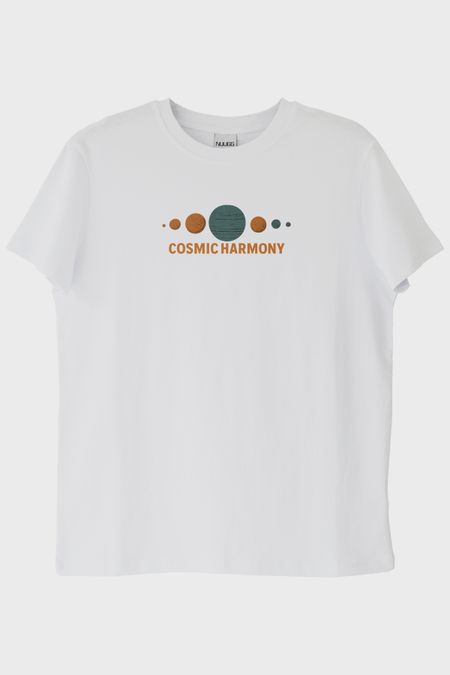 Cosmic Harmony Beyaz Tişört