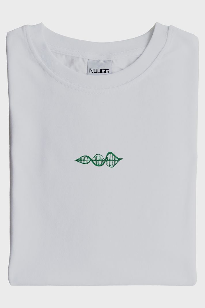 Yeşil DNA Nakışlı Beyaz Tişört