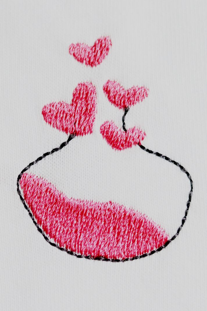 Aşk İksiri Desenli Nakış Tişört - Sevgililer Günü Çift Tişörtleri