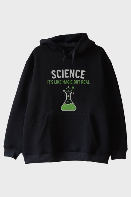 Bilim Sihir Siyah Hoodie