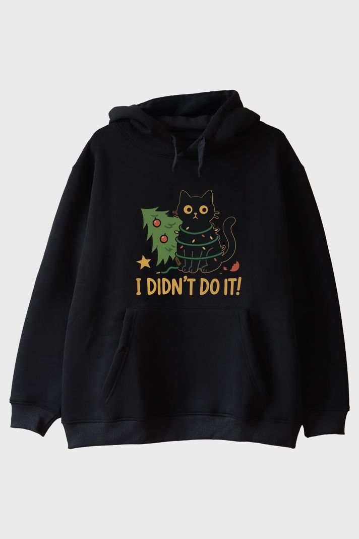 Suçlu Kedi Siyah Hoodie