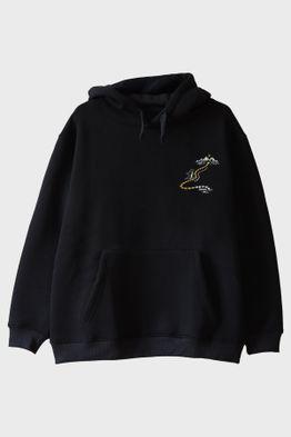 Rota Dışı Siyah Hoodie
