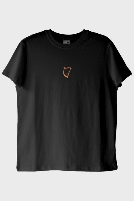 Arp Desenli Müzik Aşığı Siyah T-Shirt