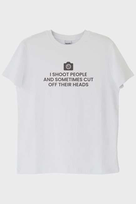 I Shoot People Baskılı Fotoğrafçı Beyaz Tişört