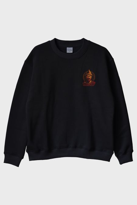 Bozkırın Işığı Siyah Bisiklet Yaka Sweatshirt