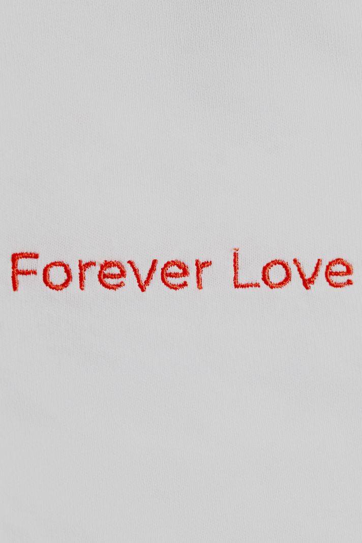 Forever Love Desenli Nakış Tişört - Sevgililer Günü Çift Tişörtleri