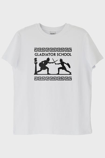 Gladyatör Okulu Beyaz Tişört