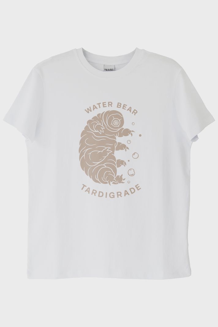 Water Bear Tardigrade Baskılı Beyaz Tişört