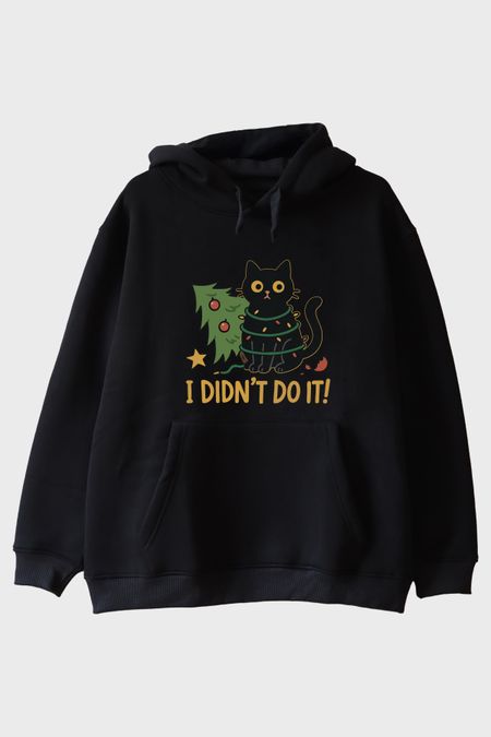 Suçlu Kedi Siyah Hoodie