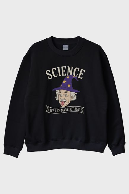 Science Magic But Real Siyah Bisiklet Yaka Sweatshirt