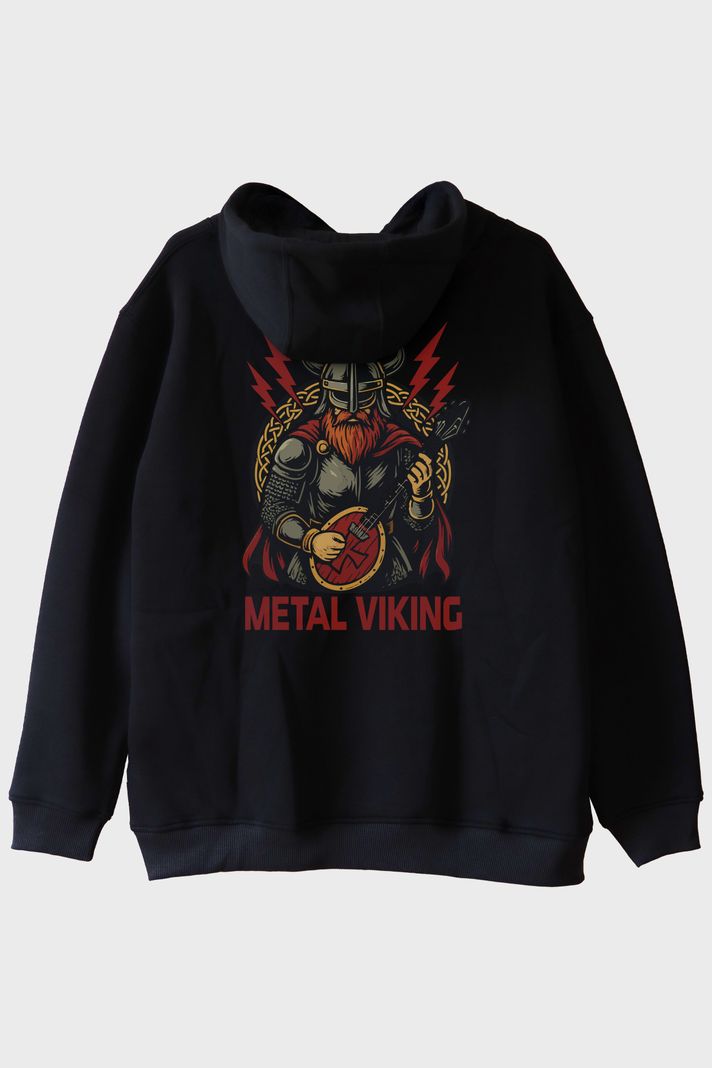 Metal Viking Siyah Hoodie