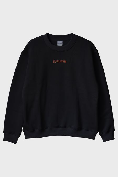 Turuncu Evolution Nakışlı Bisiklet Yaka Sweatshirt