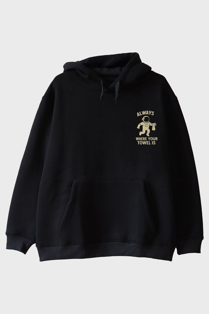 Havlunu Asla Unutma Siyah Hoodie