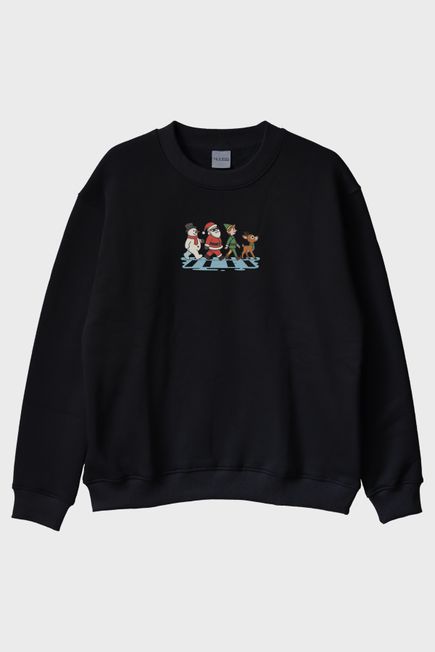Yılbaşı Çetesi Siyah Bisiklet Yaka Sweatshirt