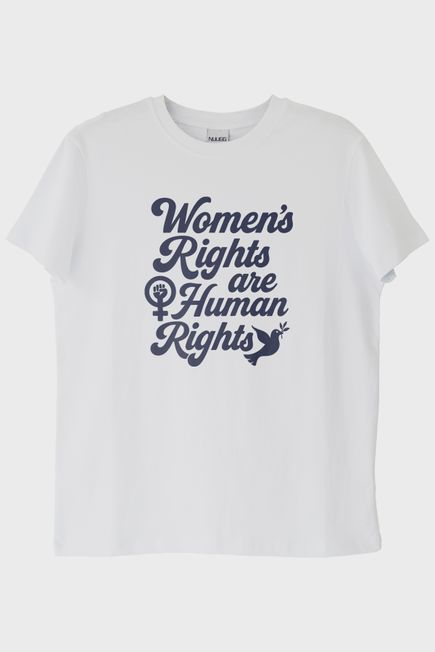 Women&#039;s Rights Baskılı Feminist Beyaz Tişört