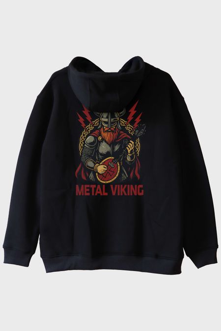 Metal Viking Siyah Hoodie
