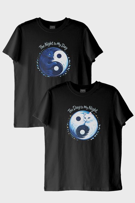 Gece ve Gündüz Çift Siyah Tişörtü